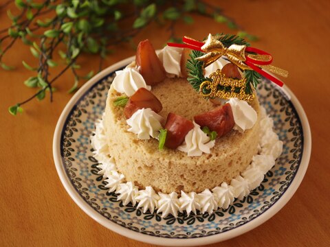 ＨＭと栗で超簡単シフォンケーキ☆クリスマスケーキ